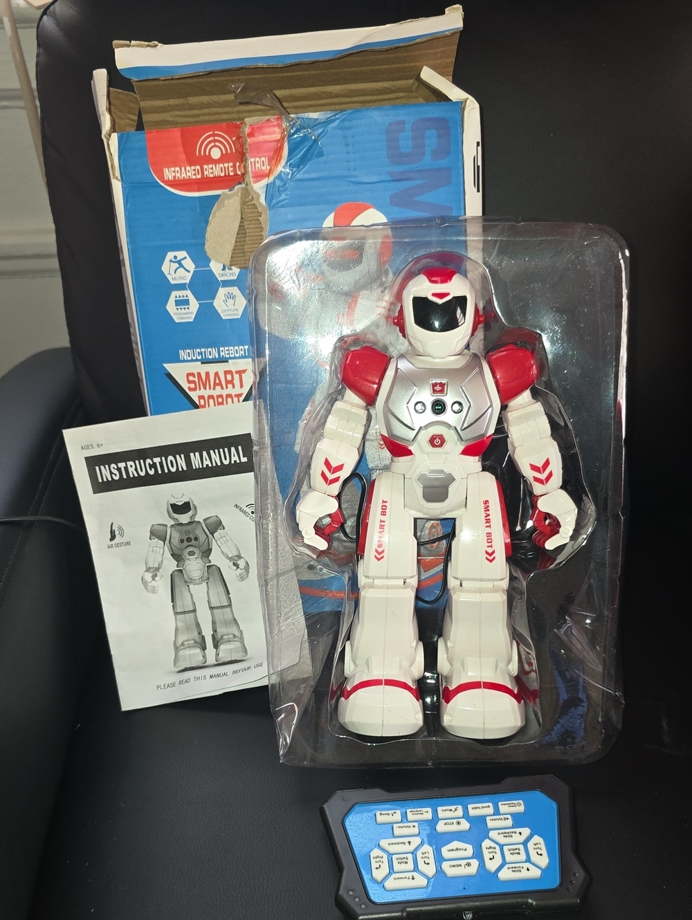 Smart Remote Control Kids Robot Toy - White & Red